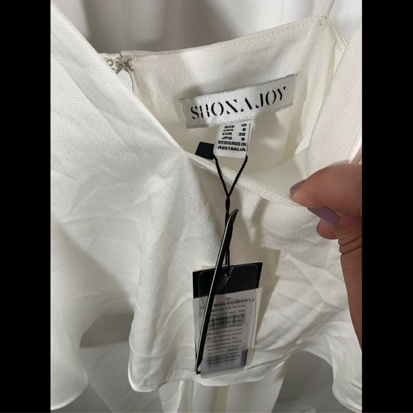 NWT $295 Shona Joy Luxe Frill‎ Tulip Hem Maxi Dress in Ivory White [SZ 6 ] - Picture 4 of 8
